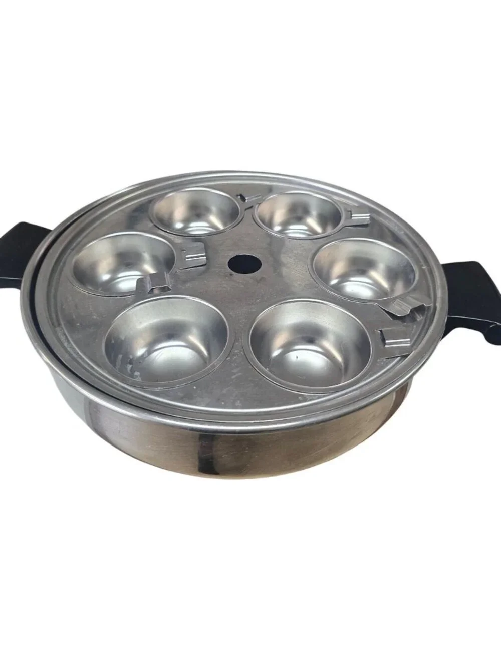 Amway Queen 6‑Cup Egg Poacher Tray with Egg Cups, Pan & Lid Stainless Steel Set